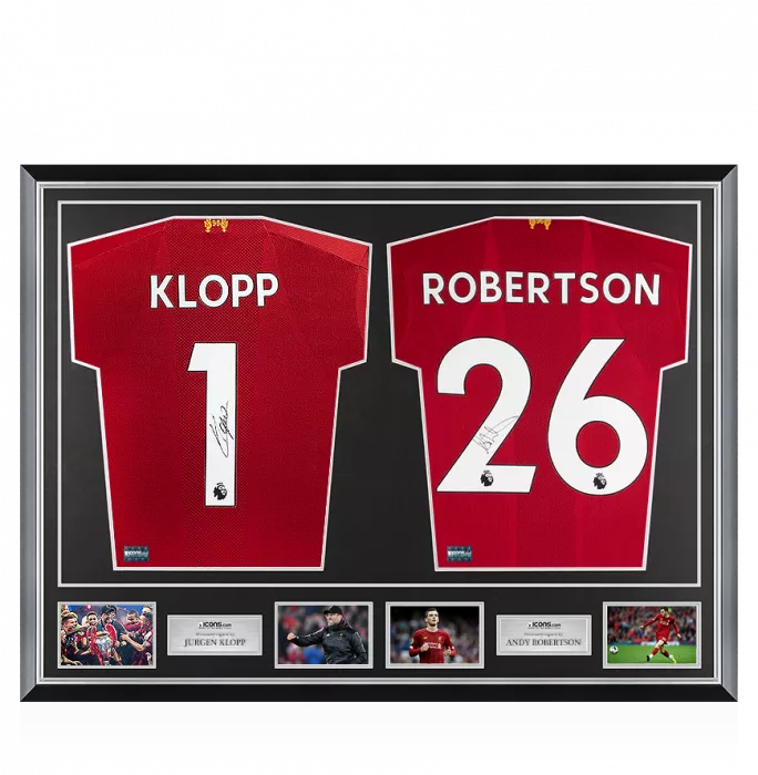 Jurgen Klopp & Andy Robertson Signed Liverpool Shirts In Classic Dual Frame