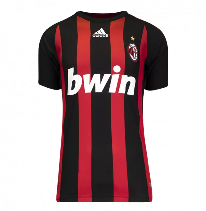 Kaka Official AC Milan Back Signed And Framed 2008-09 Home Shirt With Fan Style Numbers