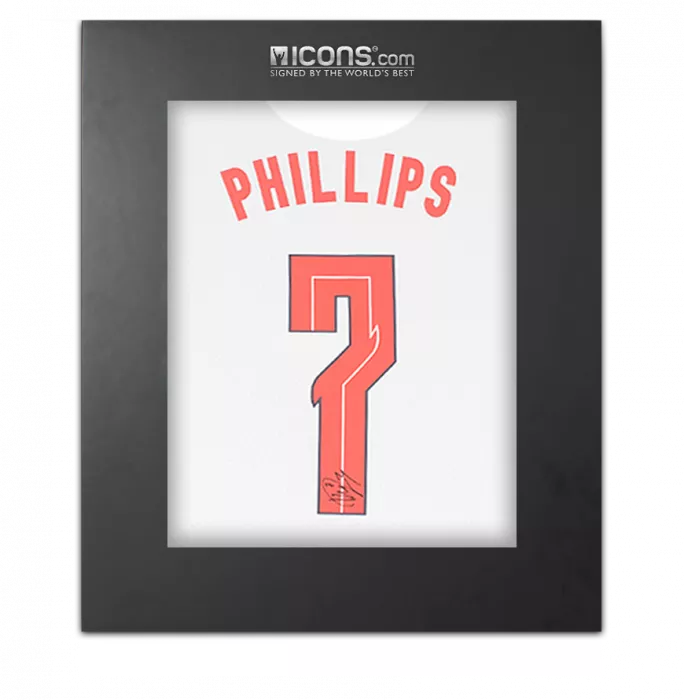 Kalvin Phillips Back Signed England 2020-21 Home Shirt In Deluxe Packaging