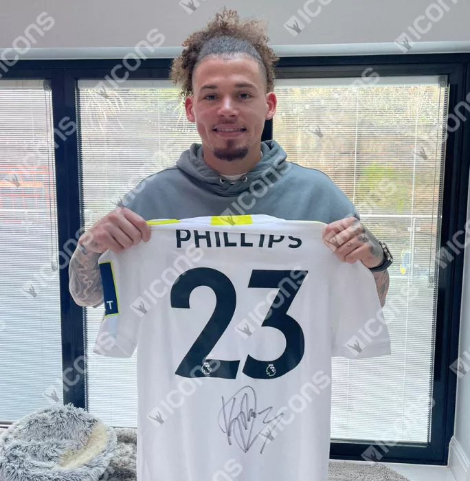 Kalvin Phillips Back Signed Leeds United 2021-22 Home Shirt In Classic Frame