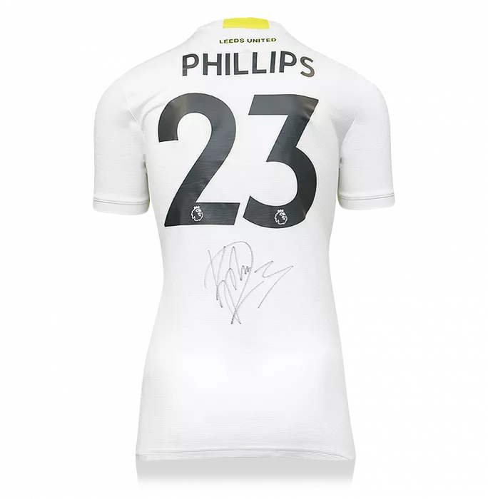 Kalvin Phillips Back Signed Leeds United 2021-22 Home Shirt In Hero Frame: Option 1