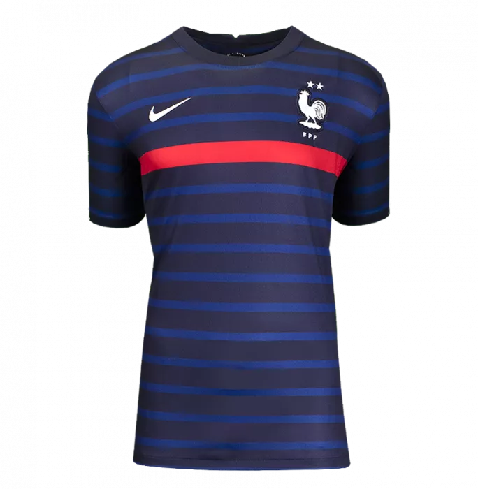 Karim Benzema Back Signed France 2020 Home Shirt In Classic Frame