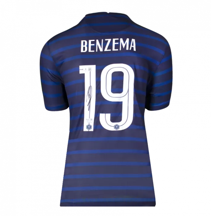 Karim Benzema Back Signed France 2020 Home Shirt In Hero Frame: Option 1