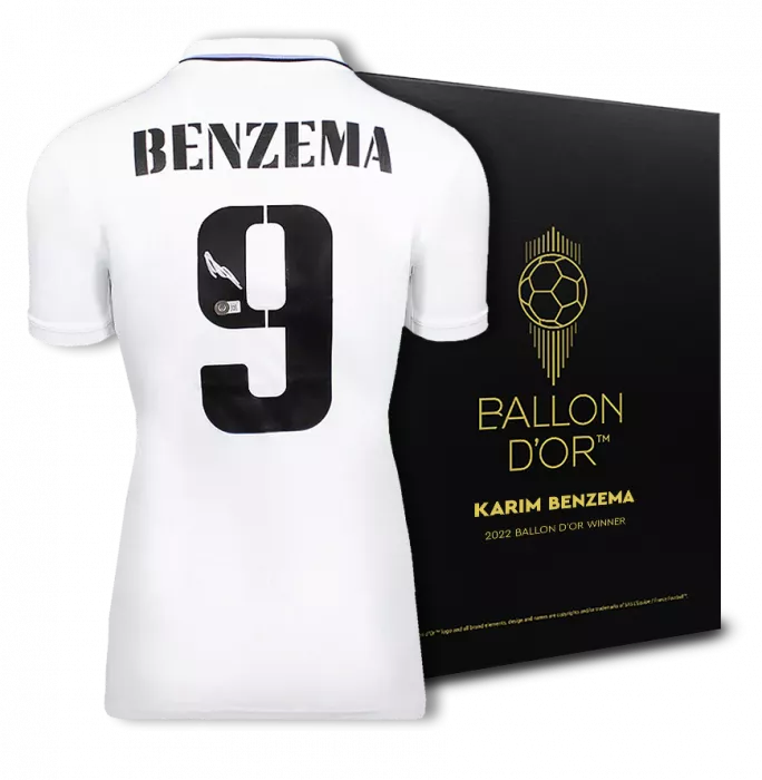 Karim Benzema Official Ballon D'Or™ Back Signed Real Madrid CF 2022-23 Home Shirt: 2022 Winner's Pack