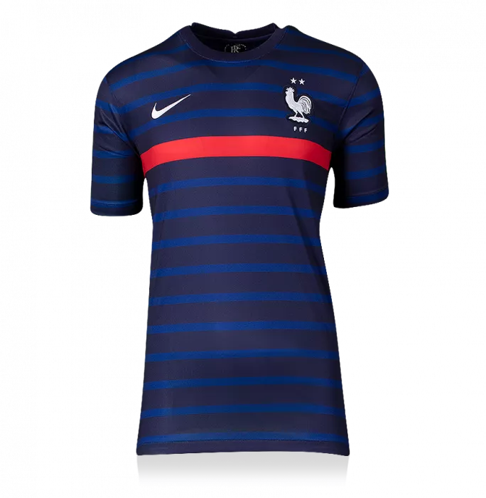 Karim Benzema Signed France 2020-21 Home Shirt With Fan Style Number In Classic Frame