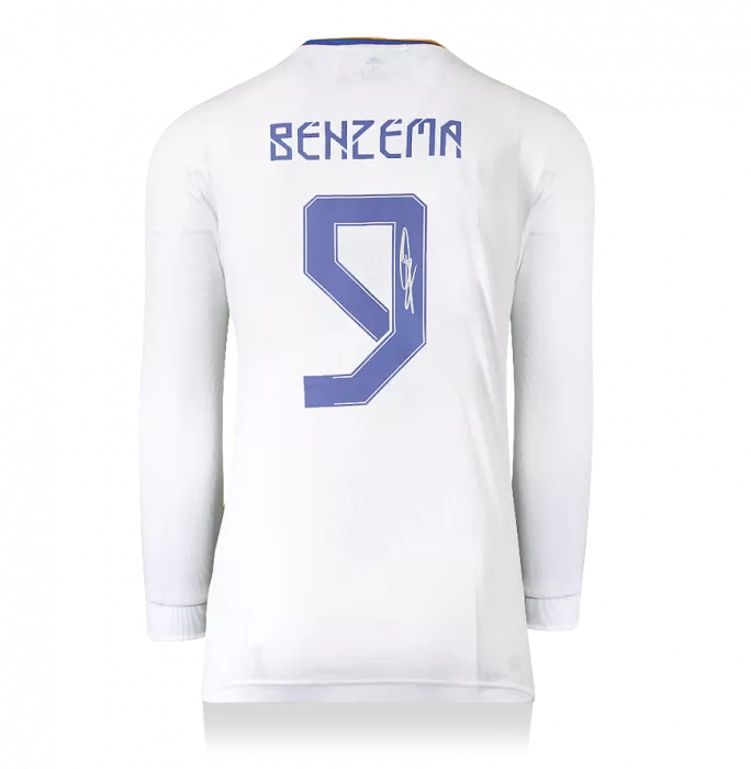 Karim Benzema Signed Real Madrid 2021-22 Home Shirt With Fan Style Number