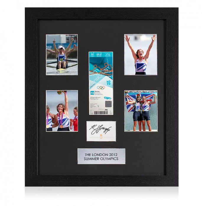 Katherine Grainger Signed Card & London 2012 Olympics Ticket Frame