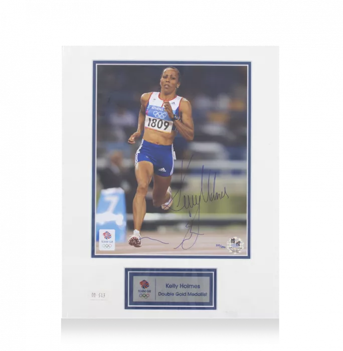 Kelly Holmes Signed And Mounted Team GB Photo: Double Gold Medallist