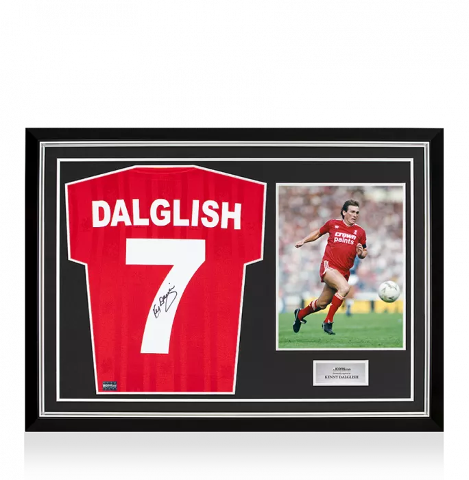 Kenny Dalglish Back Signed Liverpool FC 1986 Home Shirt In Hero Frame: Option 1