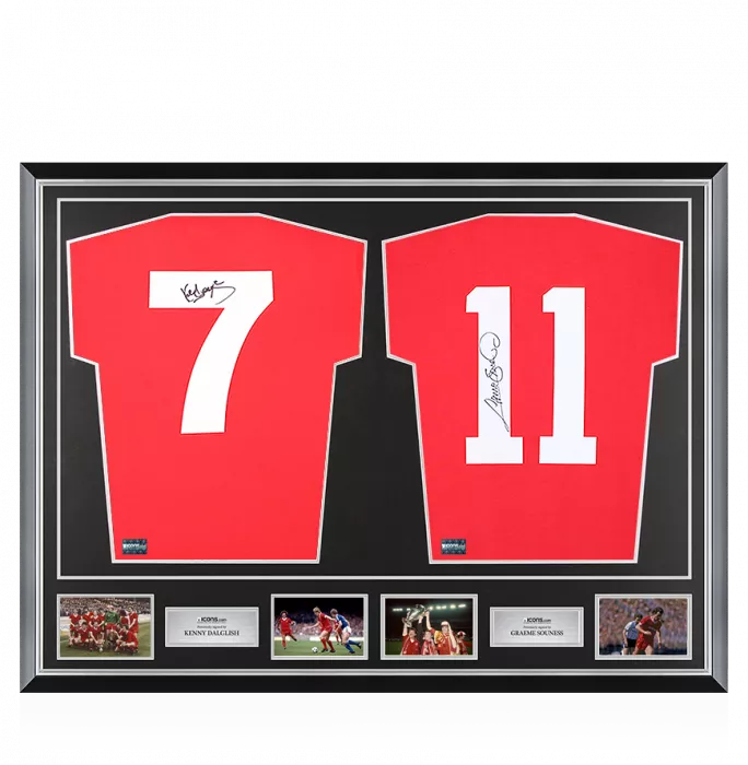 Kenny Dalglish & Graeme Souness Signed Liverpool Shirts In Classic Dual Frame