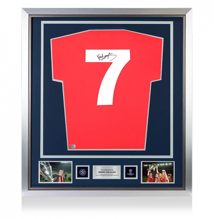 Kenny Dalglish Official UEFA Champions League Back Signed and Framed Liverpool FC 1978 Home Shirt