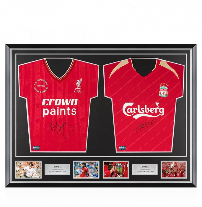 Kenny Dalglish & Steven Gerrard Signed Liverpool FC Shirts In Classic Dual Frame