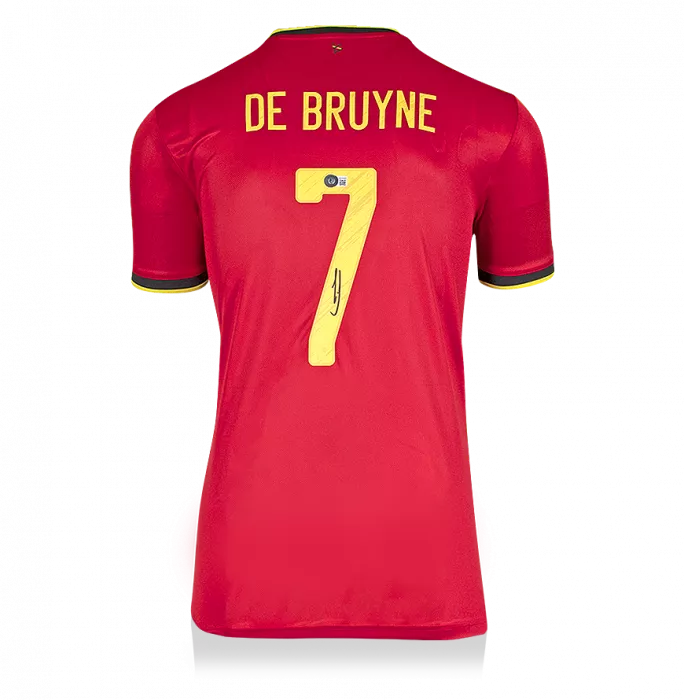 Kevin De Bruyne Back Signed Belgium 2020-21 Home Shirt In Hero Frame: Option 1