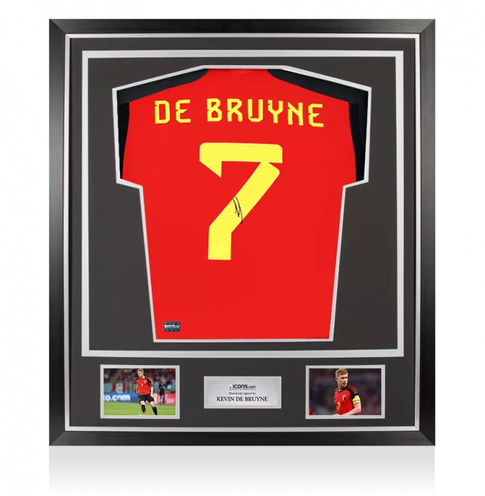 Kevin De Bruyne Signed Belgium 2022 Home Shirt In Classic Frame