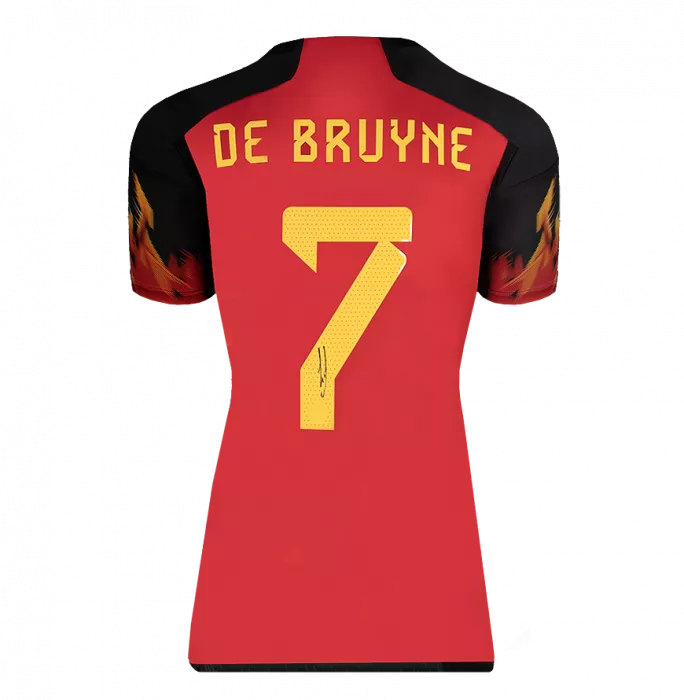 Kevin De Bruyne Signed Belgium 2022 Home Shirt In Hero Frame: Option 1