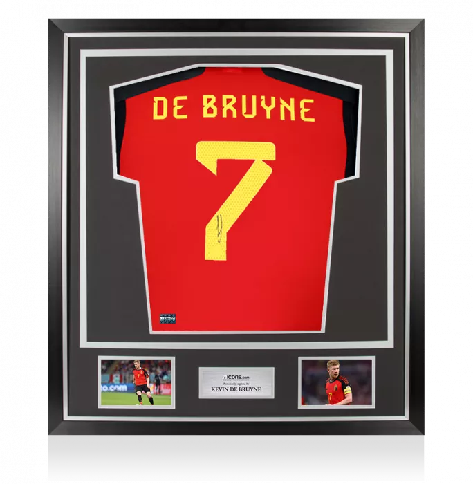 Kevin De Bruyne Signed Belgium 2022 Home Shirt In Classic Frame