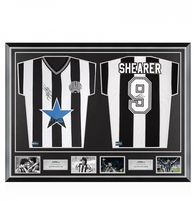 Kevin Keegan & Alan Shearer Signed Newcastle United Shirts In Classic Dual Frame
