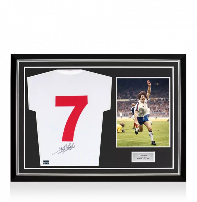 Kevin Keegan Back Signed England 1982-83 Home Shirt In Hero Frame: Option 1