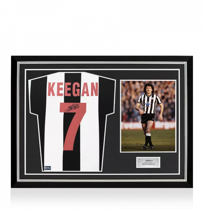 Kevin Keegan Back Signed Newcastle United 1982 Retro Home Shirt In Hero Frame: Option 1