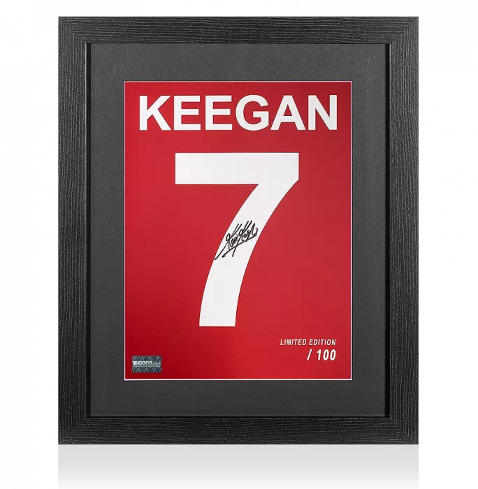Kevin Keegan Signed Liverpool Home Shirt Print In Black Wooden Frame: Limited Edition 'Keegan 7'