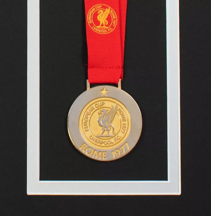 Kevin Keegan Signed Liverpool Shirt Print In 1977 European Cup Medal Frame