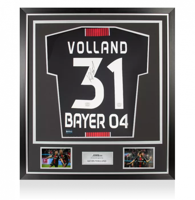 Kevin Volland Back Signed Bayer Leverkusen 2018-19 Home Shirt In Classic Frame