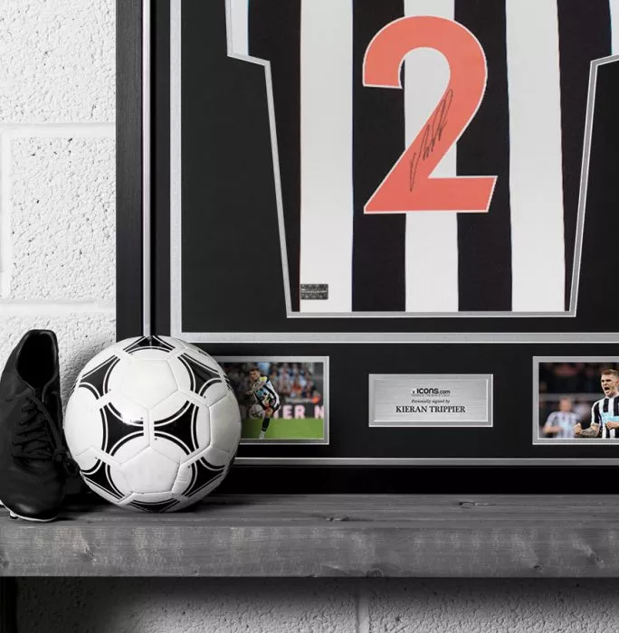 Kieran Trippier Back Signed Newcastle United 2022-23 Home Shirt In Classic Frame