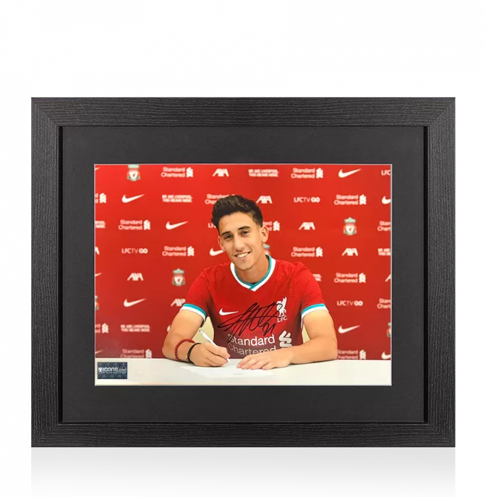 Kostas Tsimikas Signed Liverpool Photo In Black Wooden Frame: New Man