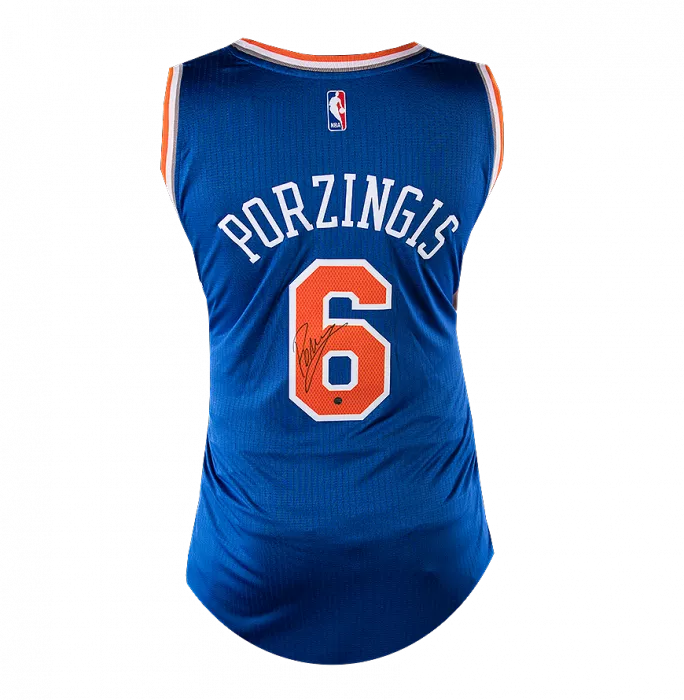 Kristaps Porzingis Back Signed New York Knicks Jersey