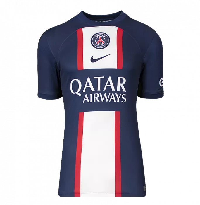 Kylian Mbappe Back Signed Paris Saint-Germain 2022-23 Home Shirt With Fan Style Numbers In Classic Frame