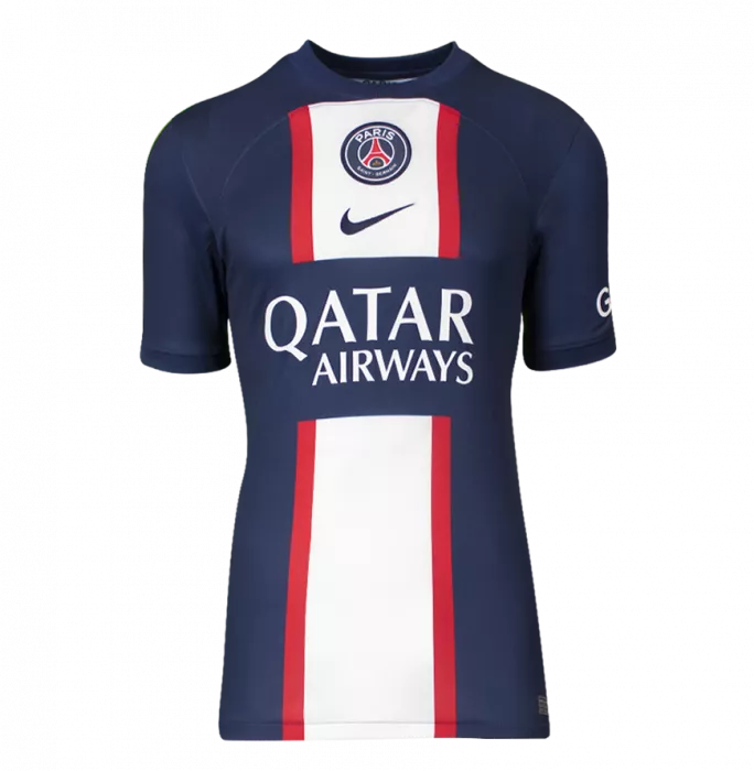 Kylian Mbappe & Lionel Messi Back Signed Paris Saint-Germain Home Shirts In Classic Dual Frame