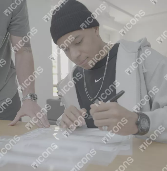 Kylian Mbappe Official Ballon D'Or™ Back Signed And Hero Framed France 2024 Home Shirt With Fan Style Numbers: 2024 Gerd Müller Trophy Winner