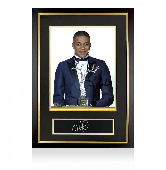 Kylian Mbappe Official Ballon D'Or™ Signed Plaque And Photo Frame: 2018 Kopa Trophy Winner