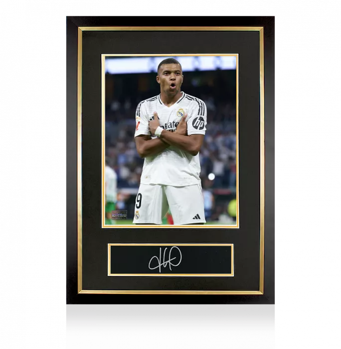 Kylian Mbappe Official Ballon D'Or™ Signed Plaque And Photo Frame: 2024 Gerd Müller Trophy Winner