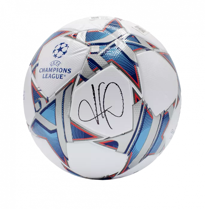 Kylian Mbappe Official UEFA Champions League Signed Football In Acrylic Case
