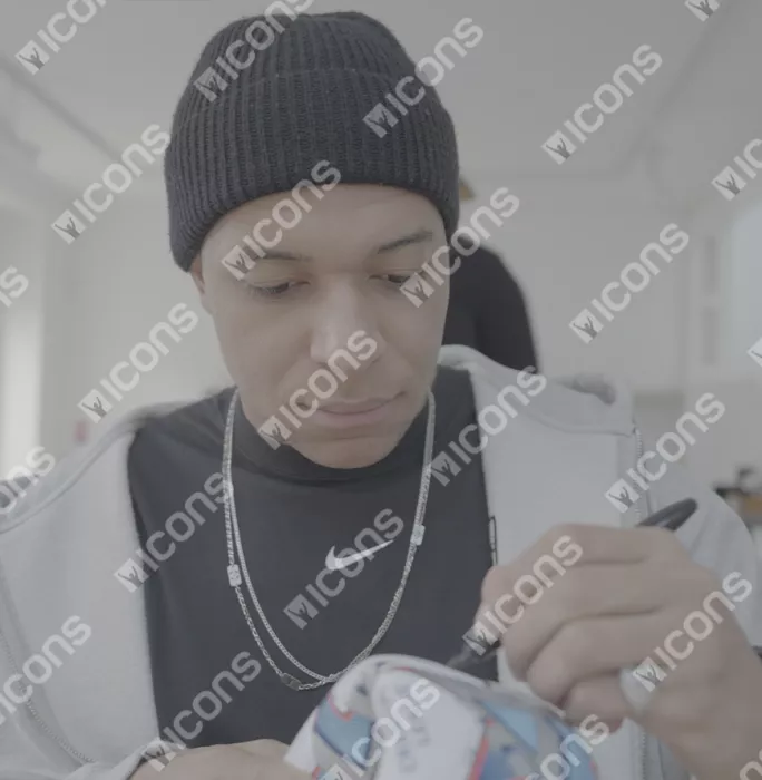 Kylian Mbappe Official UEFA Champions League Signed Football In Acrylic Case