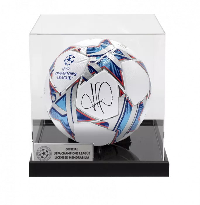 Kylian Mbappe Official UEFA Champions League Signed Football In Acrylic Case