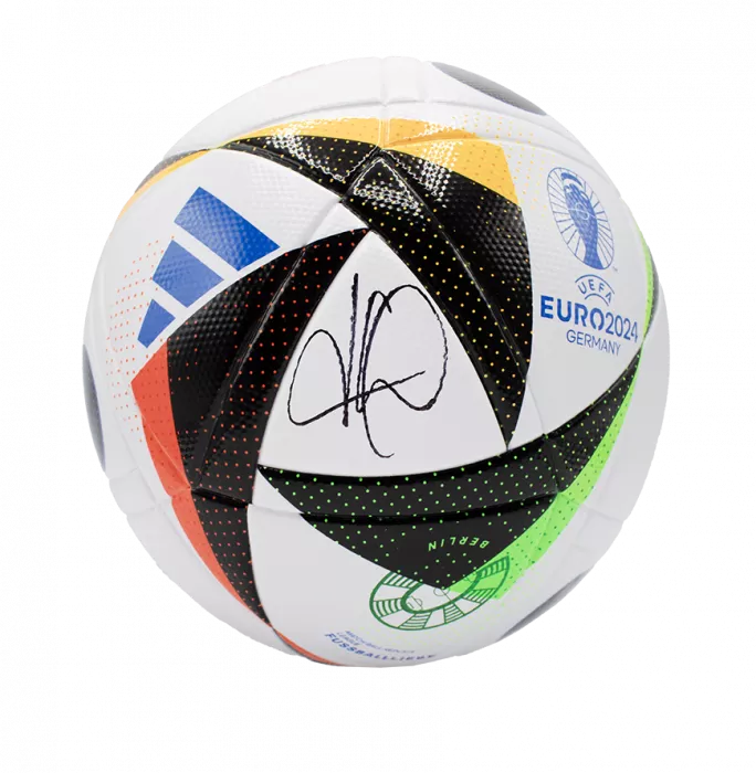 Kylian Mbappe Signed UEFA EURO 2024 Football In Acrylic Case