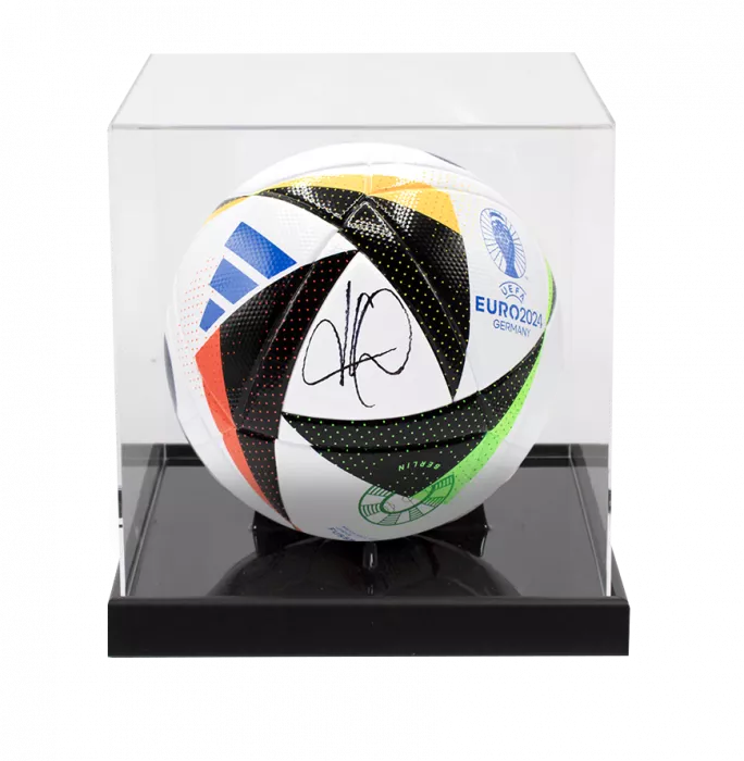 Kylian Mbappe Signed UEFA EURO 2024 Football In Acrylic Case