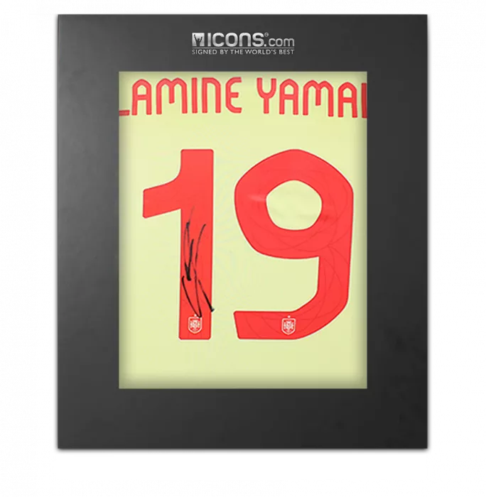 Lamine Yamal Back Signed Spain 2024 Away Shirt In Deluxe Packaging