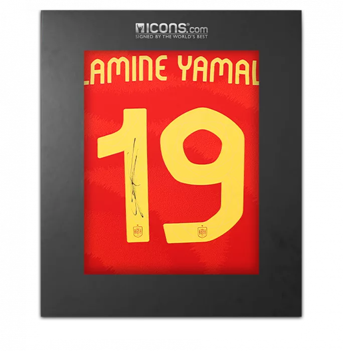 Lamine Yamal Back Signed Spain 2024 Home Shirt In Deluxe Packaging