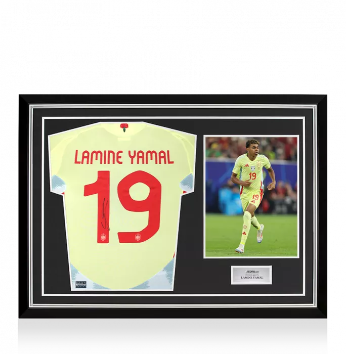 Lamine Yamal Back Signed Spain Authentic 2024-25 Away Shirt In Hero Frame: Option 1
