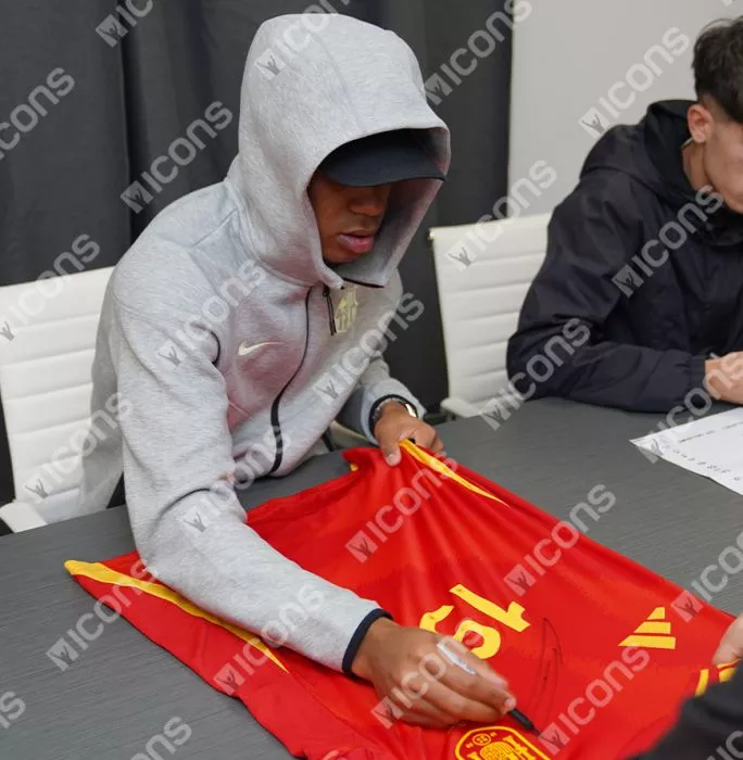 Lamine Yamal Front Signed Spain 2024 Home Shirt In Deluxe Packaging: UEFA EURO 2024 Final Edition