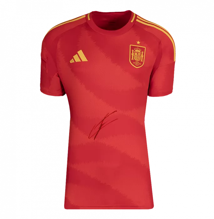 Lamine Yamal Front Signed Spain 2024 Home Shirt In Deluxe Packaging