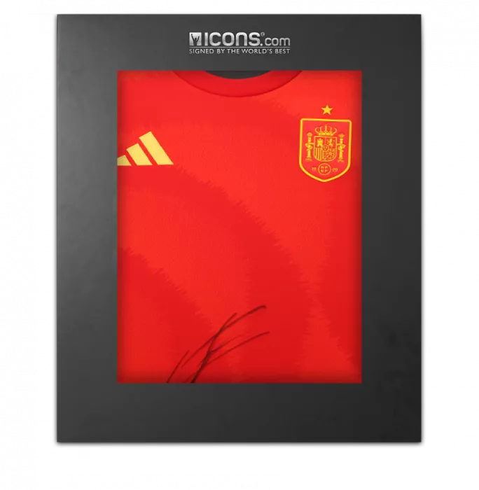 Lamine Yamal Front Signed Spain 2024 Home Shirt In Deluxe Packaging