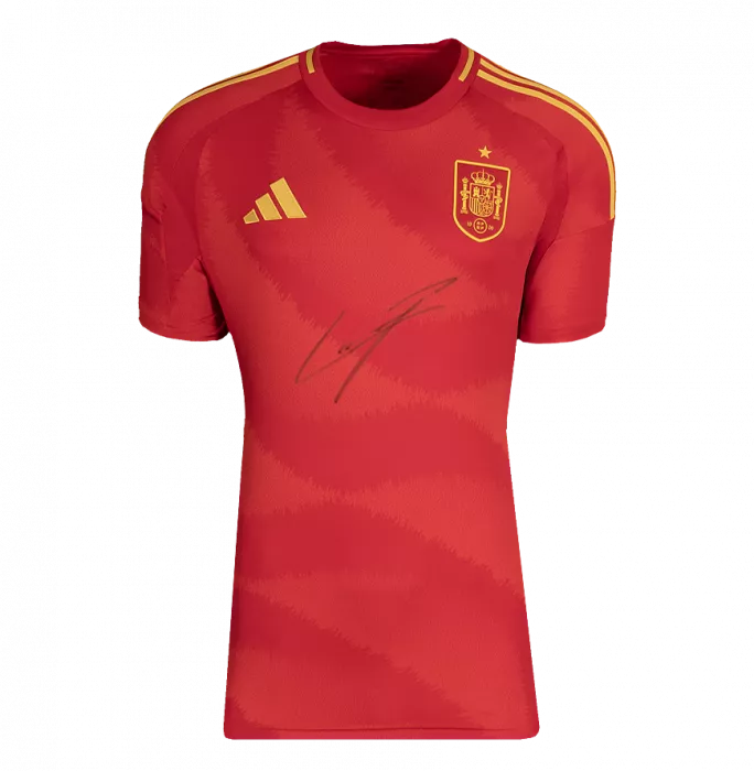 Lamine Yamal Front Signed Spain 2024 Home Shirt In Classic Frame
