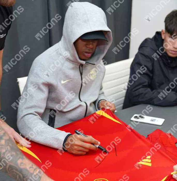 Lamine Yamal Front Signed Spain 2024 Home Shirt In Classic Frame