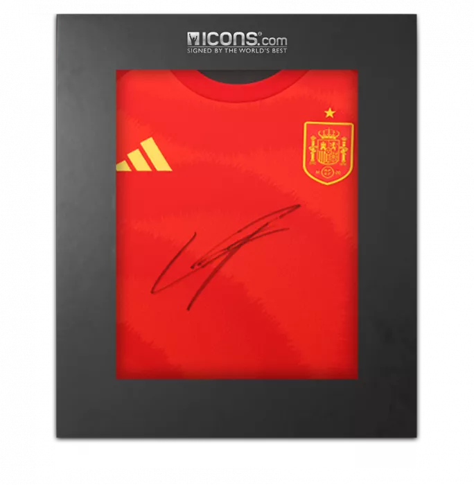 Lamine Yamal Front Signed Spain 2024 Home Shirt In Deluxe Packaging