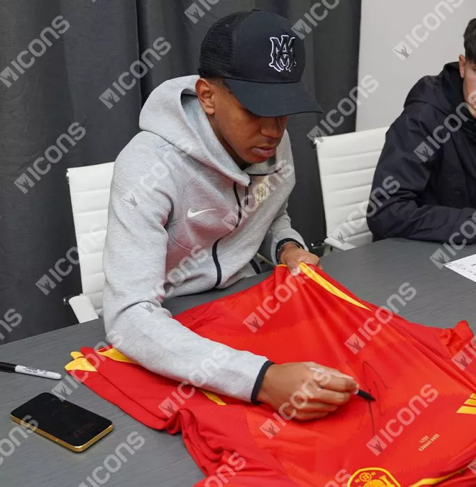 Lamine Yamal Official Ballon D'Or™ Front Signed And Hero Framed Spain 2024 Home Shirt: 2024 Kopa Trophy Winner