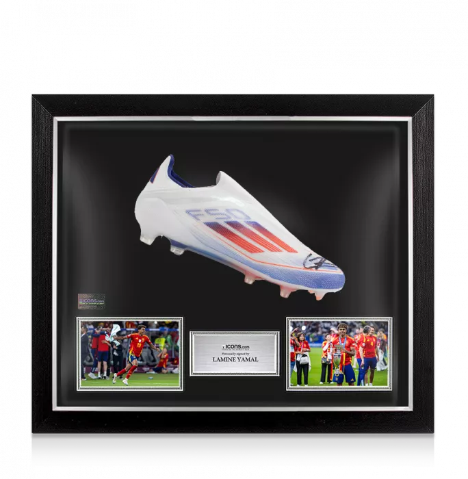 Lamine Yamal Signed Adidas F50 Elite Laceless Boot In Bubble Frame: Option 1